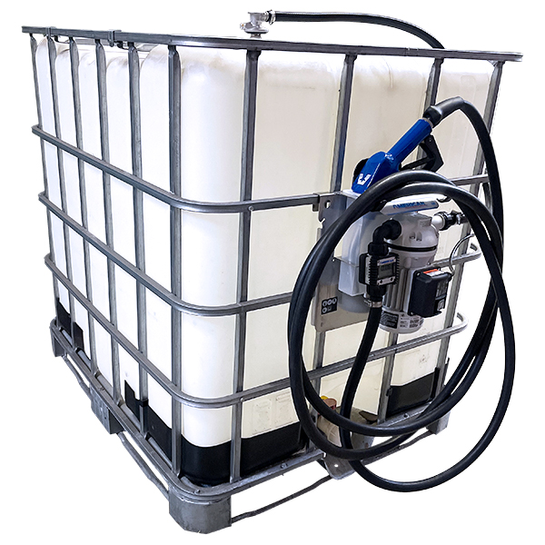 DEF Tote Pumping System - 275/330 gallon IBC container with pump and dispensing equipment