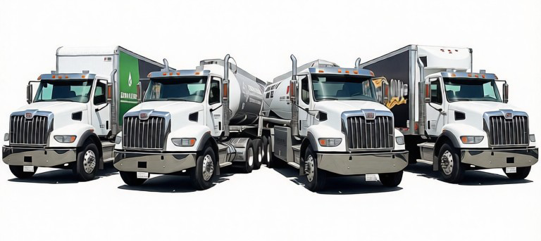 Leahy-Wolf delivery fleet of trucks