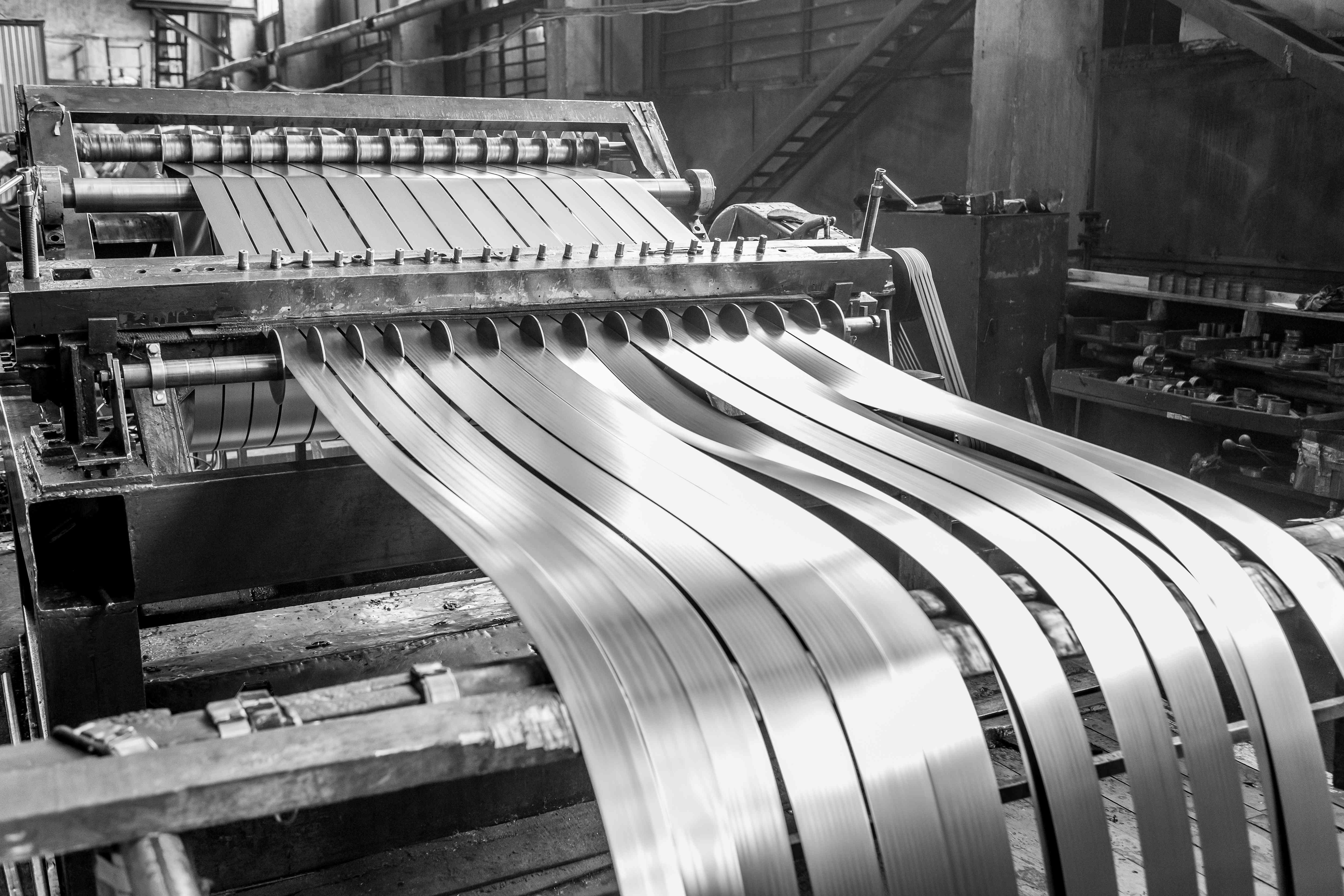 Steel manufacturing machinery processing metal strips