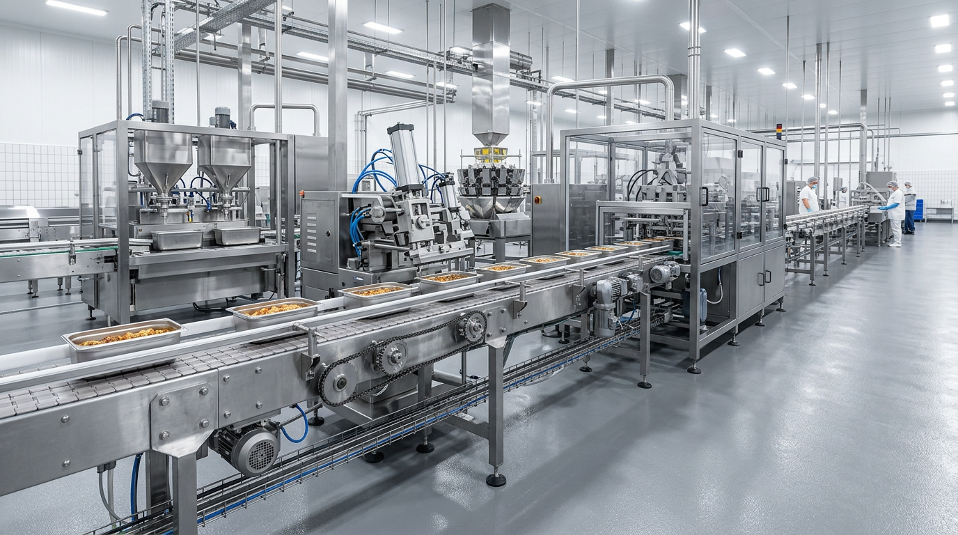 Stainless steel food processing line