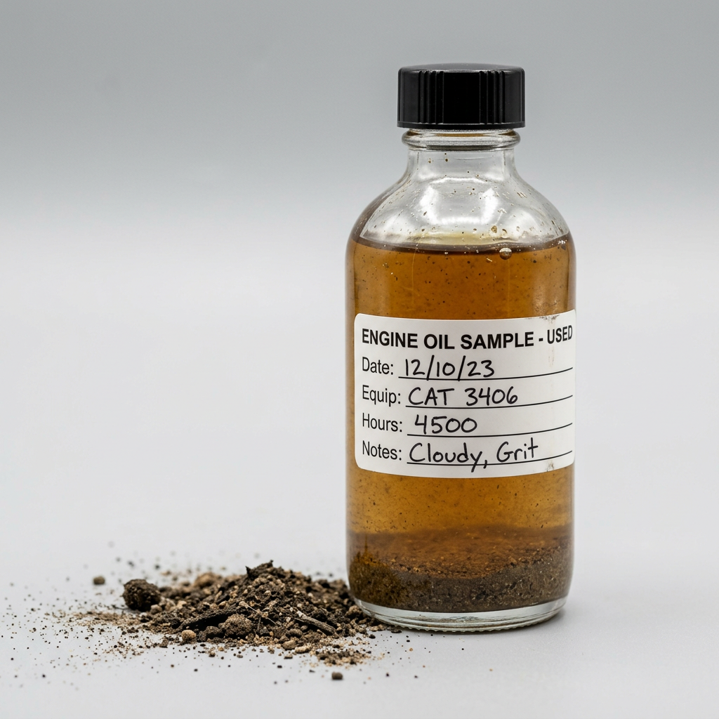 Oil sample contaminated with dirt